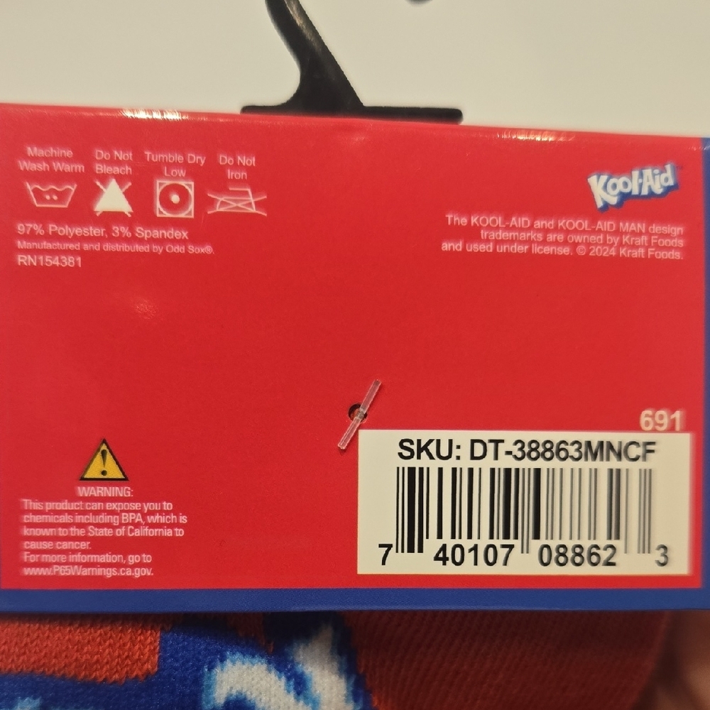 Kool-Aid Red Crew Socks - Picture 2 of 2